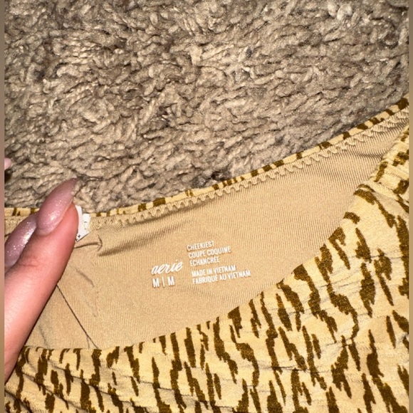 Aerie Jacquard Scrunchie Super High Cut Cheekiest Bikini Bottom - Picture 10 of 10